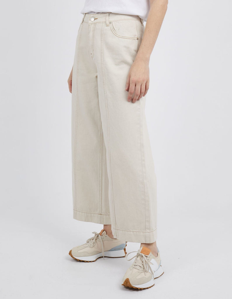 Royal Wide Leg Jeans | Ecru - Foxwood - Coco Blue