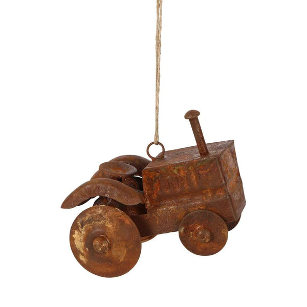 Rusty Tractor Hanging Christmas Ornament - Coco Blue - Coco Blue