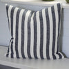 Santi Linen Cushion | White/Navy Stripe | 50x50 - Eadie - Coco Blue