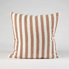 Santi Linen Cushion | White/Nutmeg Stripe | 50x50 - Eadie - Coco Blue