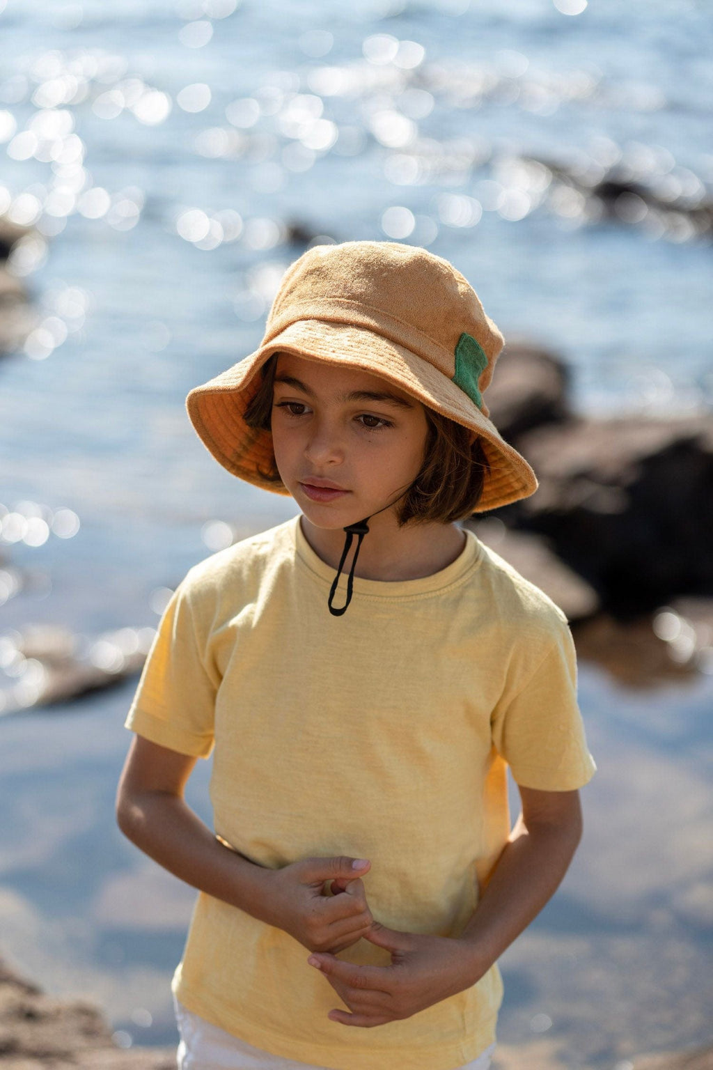 Terry Towelling Bucket Hat | Caramel - Acorn Kids - Coco Blue