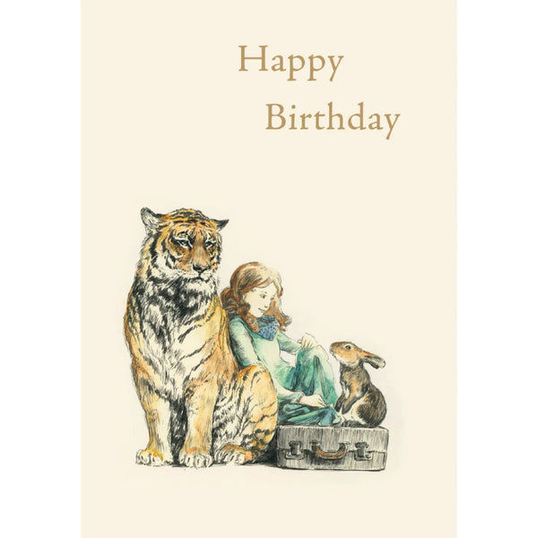 Tiger Girl Rabbit Birthday Card - Roger La Borde - Coco Blue