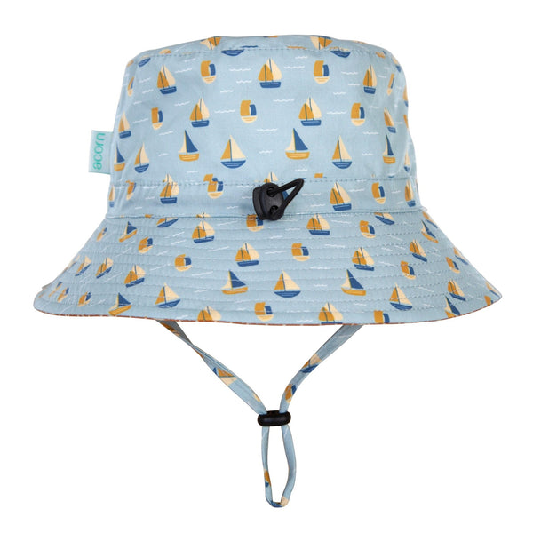 Wide Brim Bucket Hat | Sail The Bay - Acorn Kids - Coco Blue