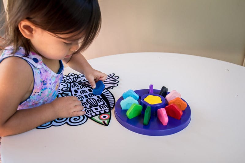 12 Toddler Flower Crayons - Coco Blue - Coco Blue