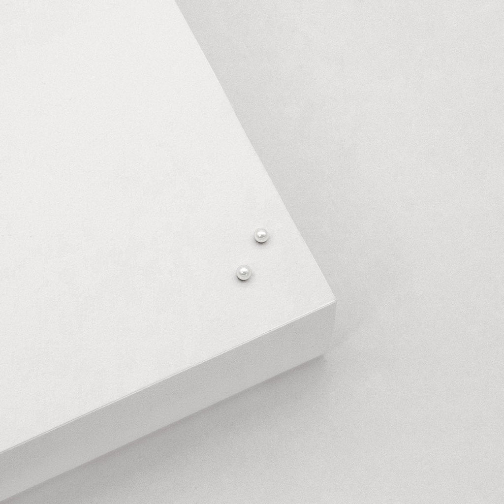 3mm Pearl Studs | Sterling Silver - Linda Tahija - Coco Blue