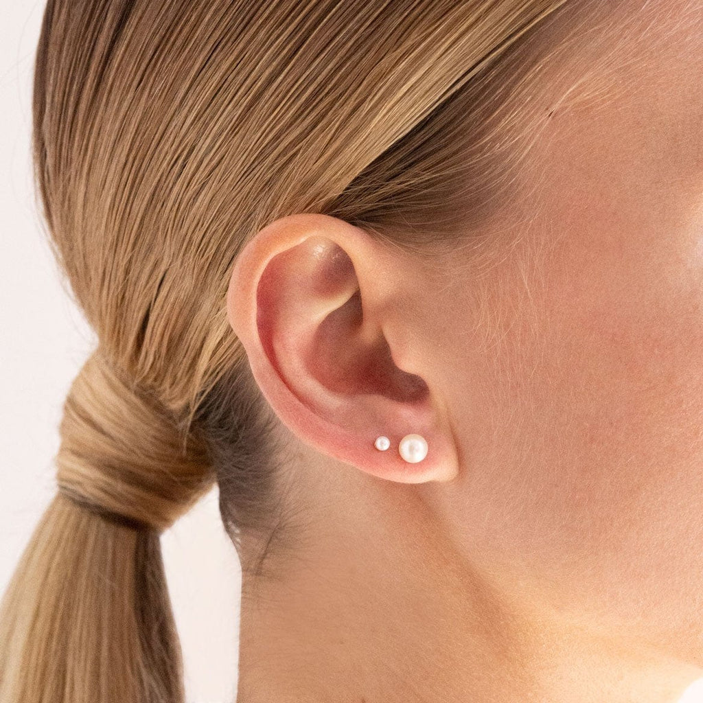 3mm Pearl Studs | Sterling Silver - Linda Tahija - Coco Blue