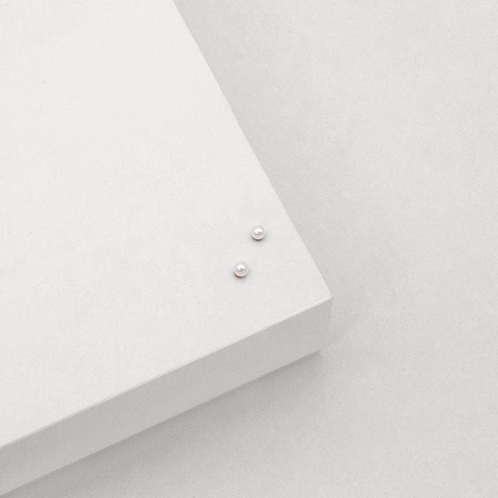 3mm Pearl Studs | Yellow Gold - Linda Tahija - Coco Blue