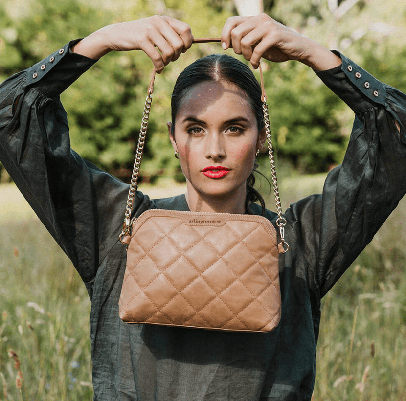 Abigail Bag | Vintage Tan - Arlington Milne - Coco Blue