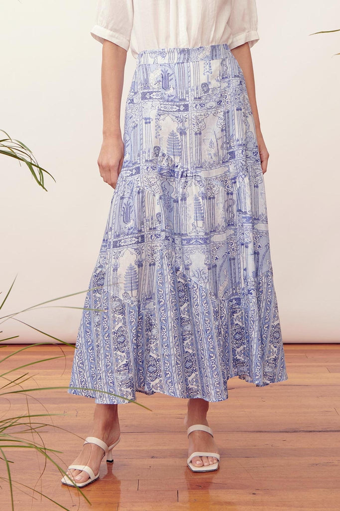 Amala Shambala Linen Skirt | Last one size 3 (14) - The Dreamer Label - Coco Blue