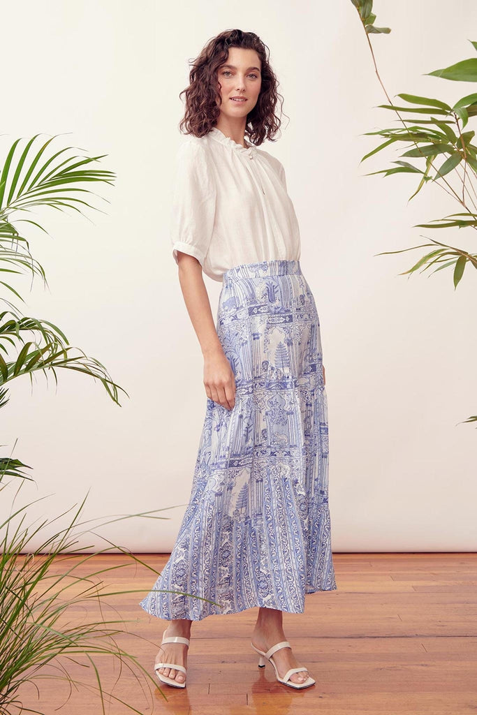 Amala Shambala Linen Skirt | Last one size 3 (14) - The Dreamer Label - Coco Blue