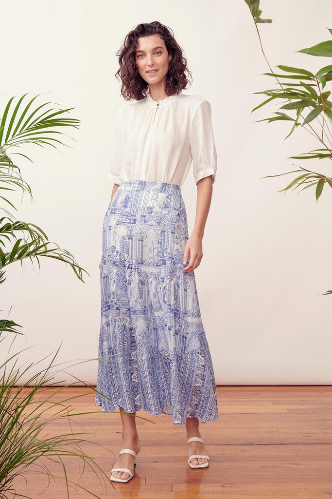 Amala Shambala Linen Skirt | Last one size 3 (14) - The Dreamer Label - Coco Blue
