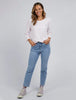 Amelie 3/4 Sleeve Top | Rose Stripe - Elm - Coco Blue