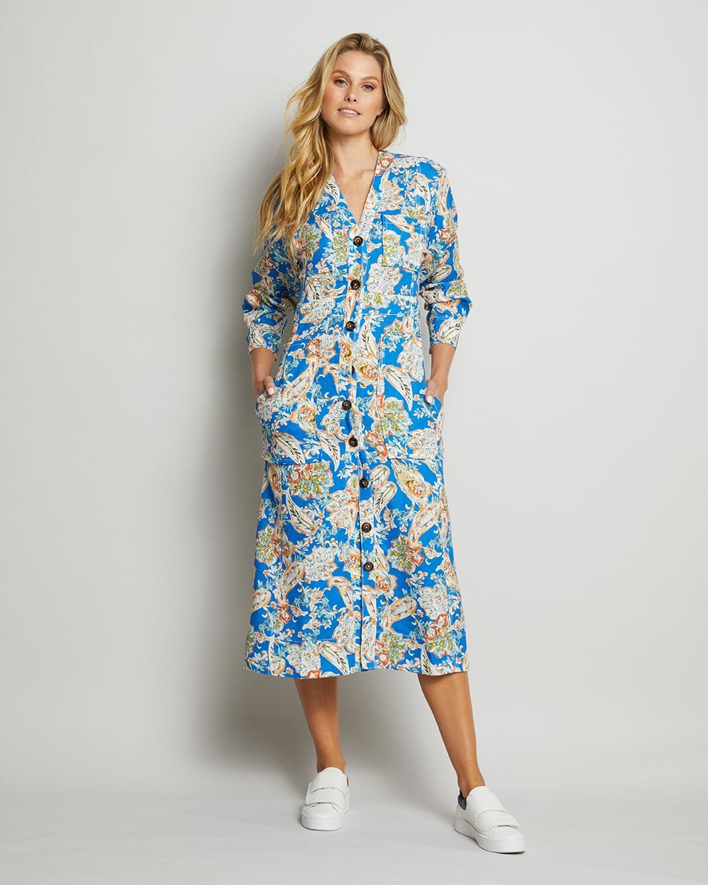 Baltimore Dress | Watercolour - Elms + King - Coco Blue