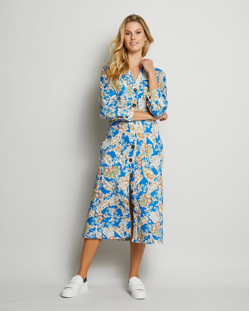 Baltimore Dress | Watercolour - Elms + King - Coco Blue