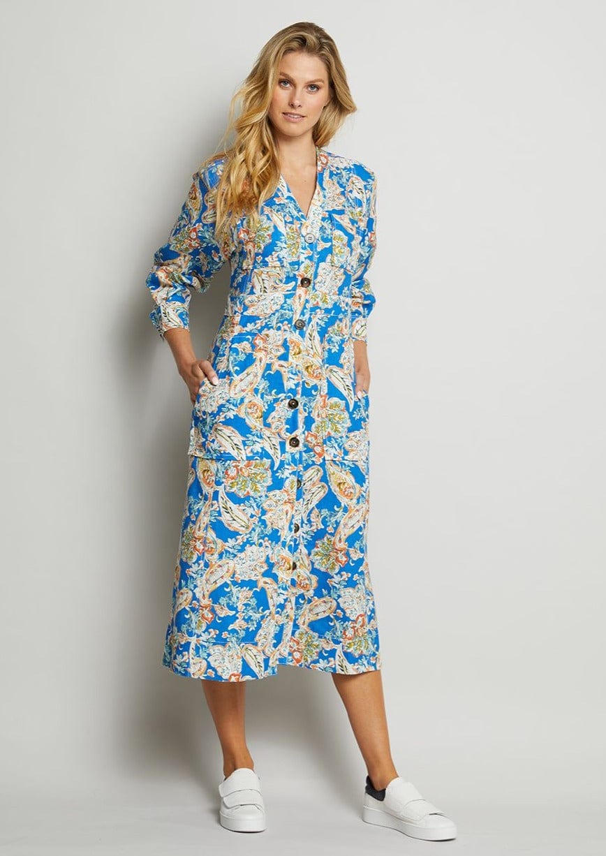 Baltimore Dress | Watercolour - Elms + King - Coco Blue