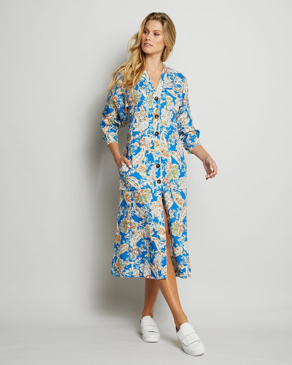 Baltimore Dress | Watercolour - Elms + King - Coco Blue