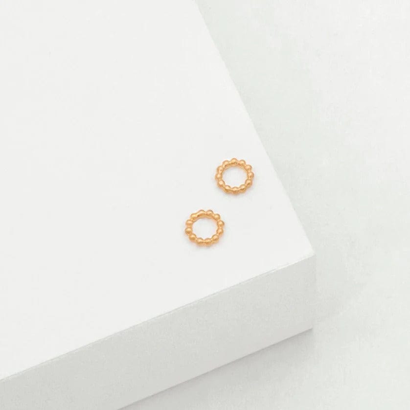 Beaded Circle Stud Earrings | Rose Gold - Linda Tahija - Coco Blue