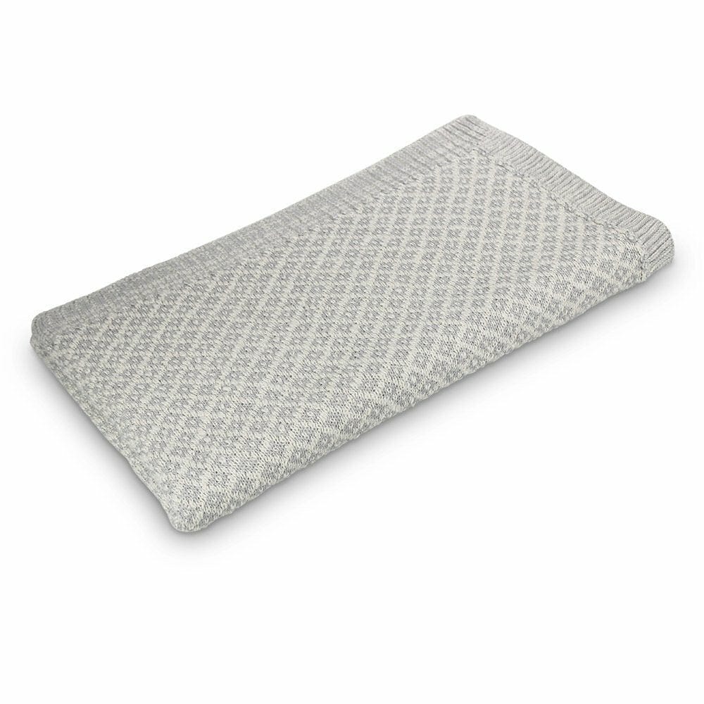 Brook Cotton Baby Blanket | Grey - Coco Blue - Coco Blue