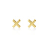 Cross Stud Earrings | Gold - Linda Tahija - Coco Blue