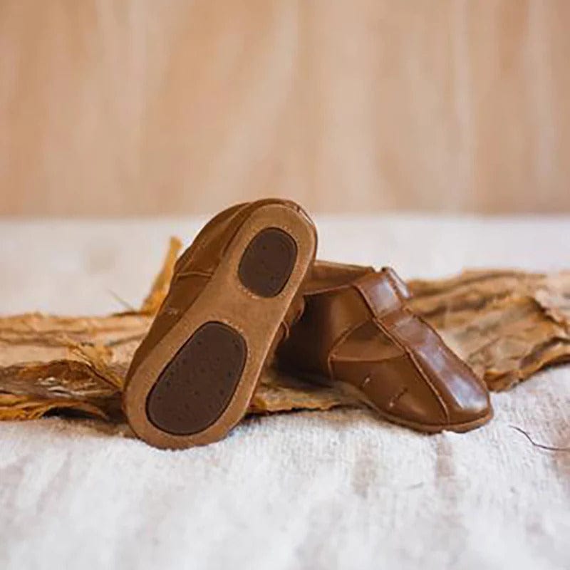 Dakota Pre-Walker Shoes | Tan Leather - Skeanie - Coco Blue