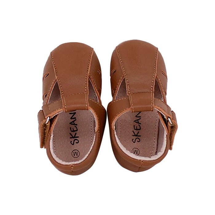 Dakota Pre-Walker Shoes | Tan Leather - Skeanie - Coco Blue