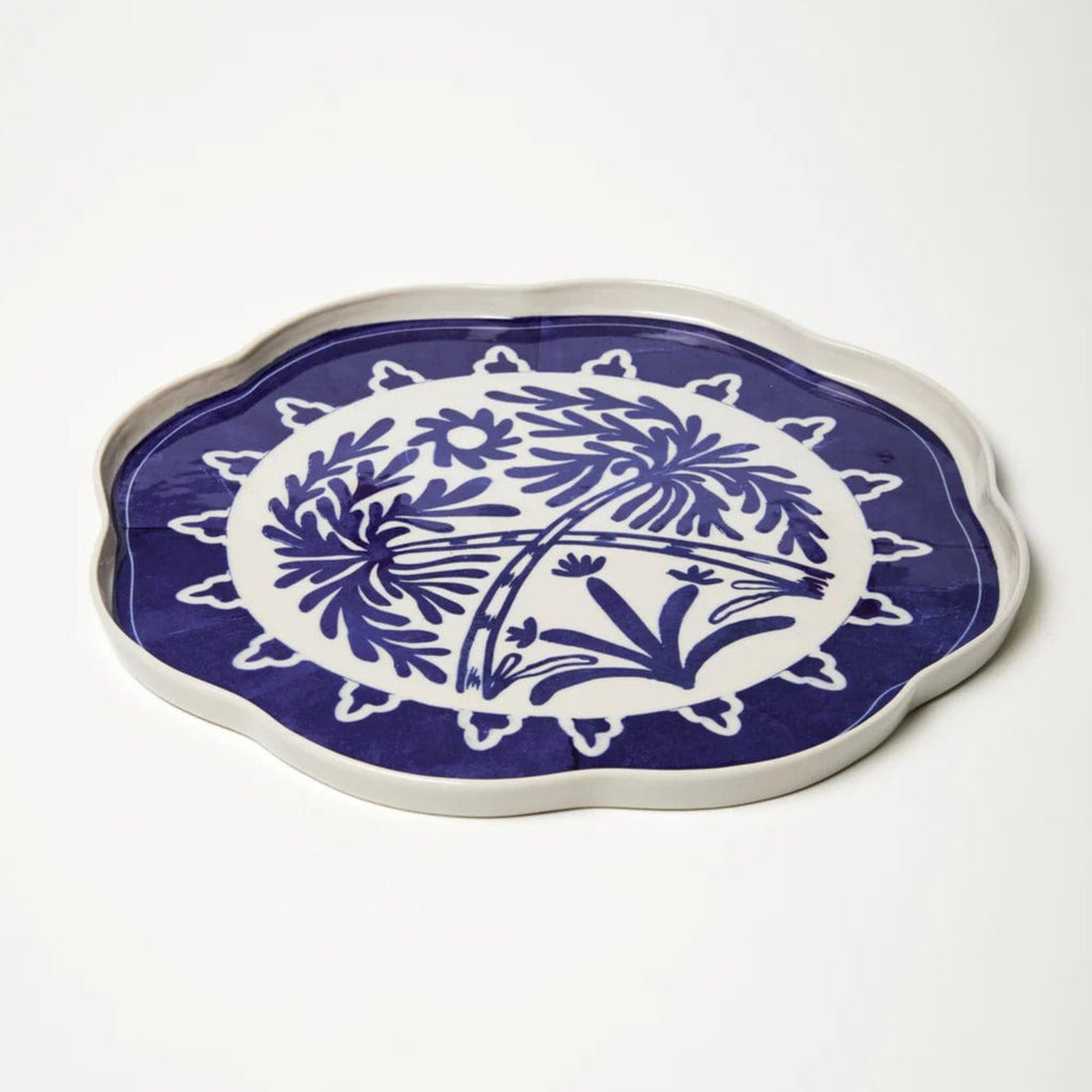 Del Sol Palm Platter | Blue - Jones & Co - Coco Blue
