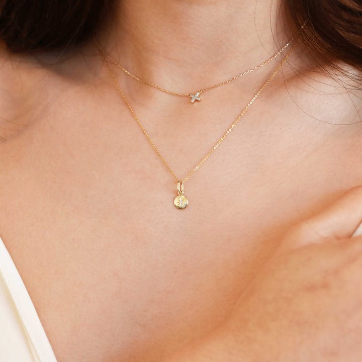 Diamond Cross Necklace | 9k Gold - Linda Tahija - Coco Blue