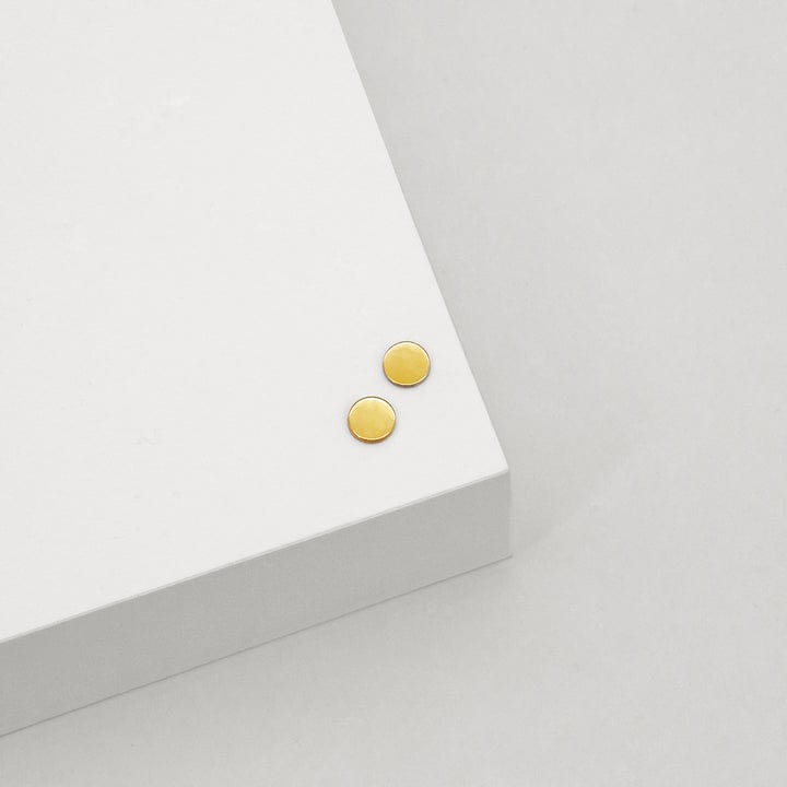 Disc Stud Earrings | Yellow Gold - Linda Tahija - Coco Blue