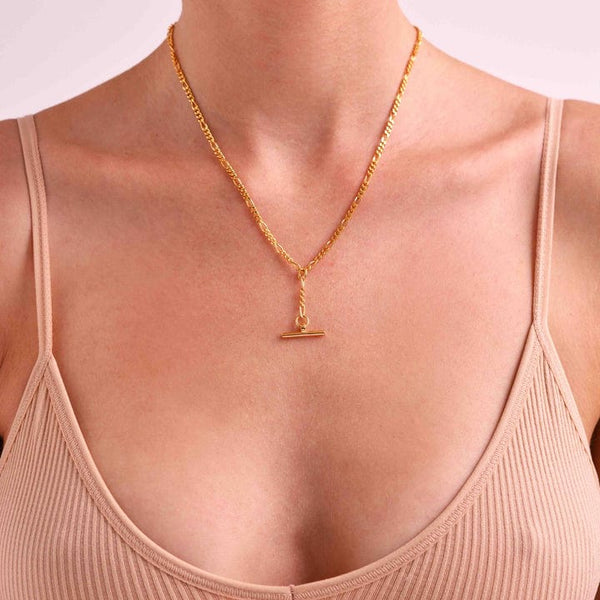 Figaro T-Bar Necklace | Silver - Linda Tahija - Coco Blue