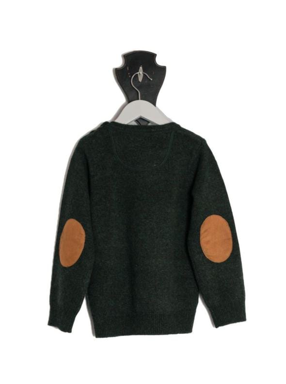 Freddie Jumper | Forest Green with Tan Elbow Patches - Bow & Arrow - Coco Blue