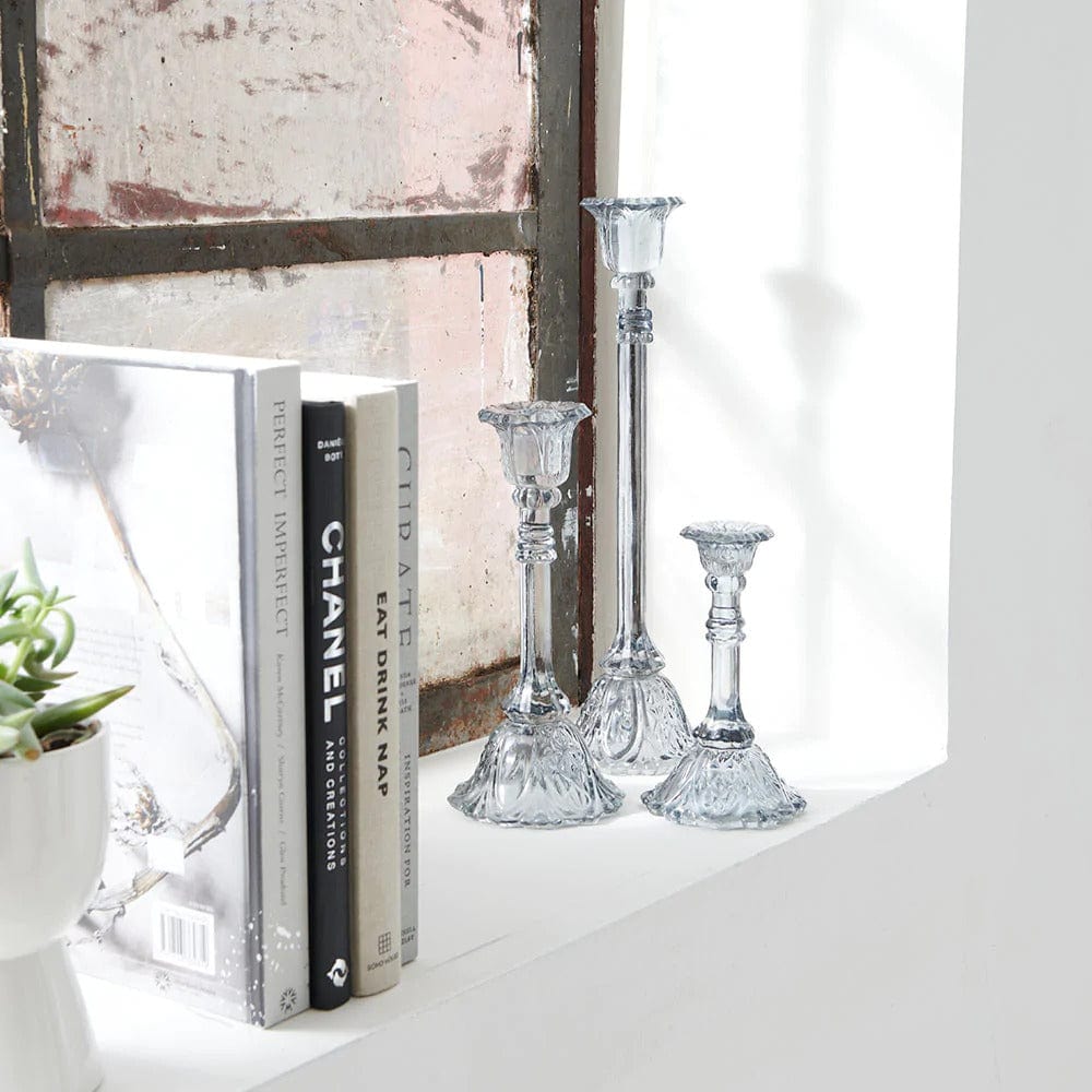 Glass Candle Holder | Smoke | 3 Sizes - Eadie - Coco Blue