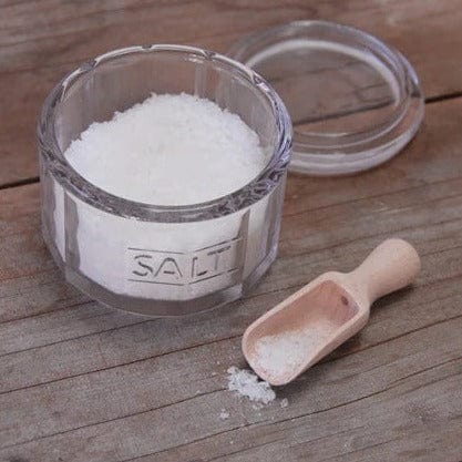 Glass Salt Pot With Wooden Scoop - Coco Blue - Coco Blue