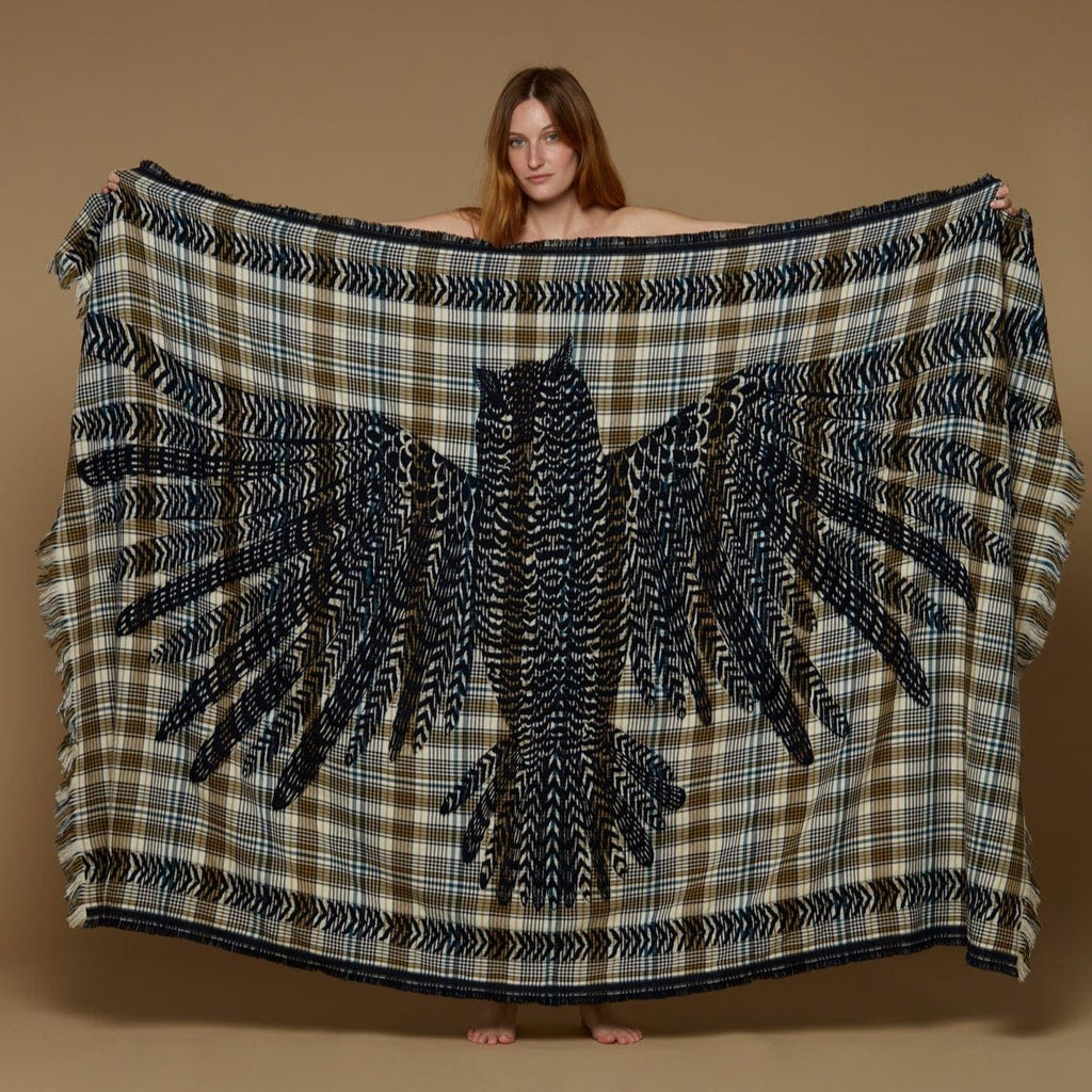 Hedwige Woollen Throw | Blue - Inoui Editions - Coco Blue