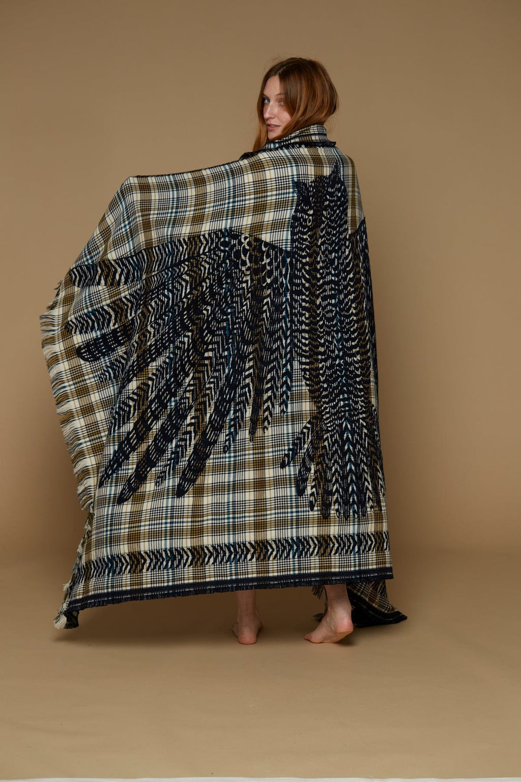 Hedwige Woollen Throw | Blue - Inoui Editions - Coco Blue