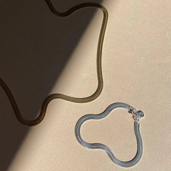 Herringbone Chain Bracelet | Gold - Linda Tahija - Coco Blue