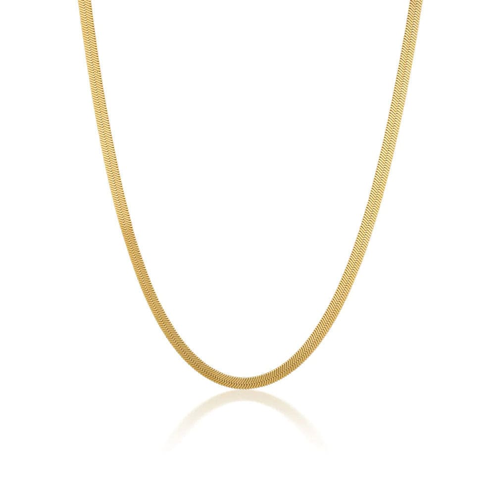 Herringbone Chain Necklace | Gold - Linda Tahija - Coco Blue