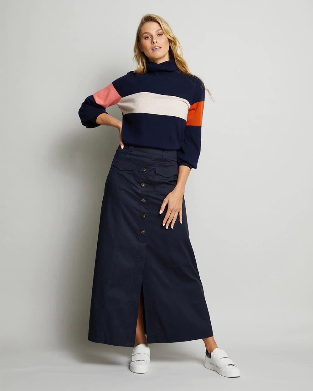 Hudson Maxi Skirt | Navy - Elms + King - Coco Blue
