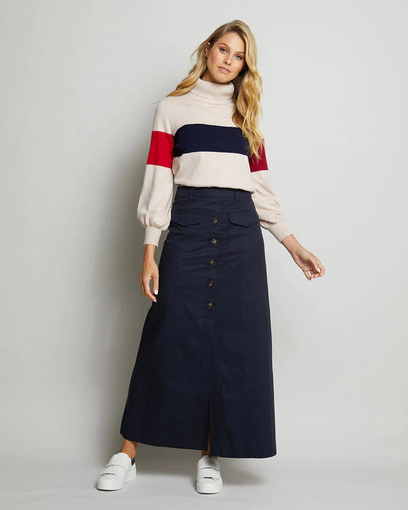 Hudson Maxi Skirt | Navy - Elms + King - Coco Blue