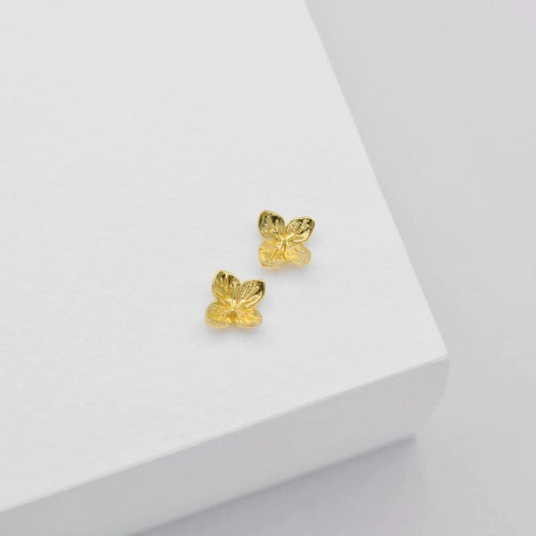 Hydrangea Stud Earrings | Gold - Linda Tahija - Coco Blue