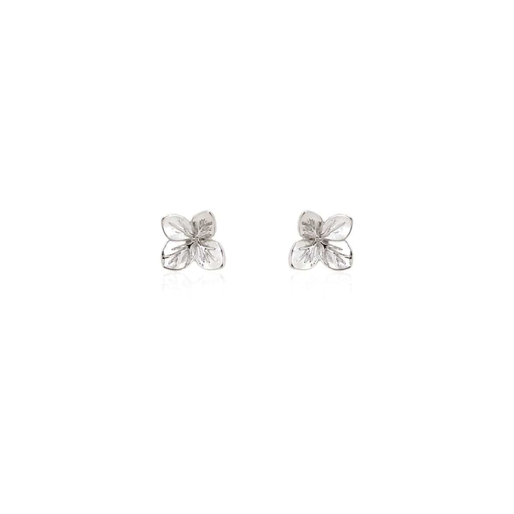 Hydrangea Stud Earrings | Silver - Linda Tahija - Coco Blue