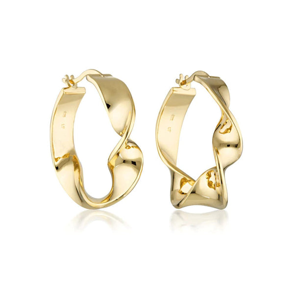 Jumbo Twist Hoop Earrings | Gold - Linda Tahija - Coco Blue