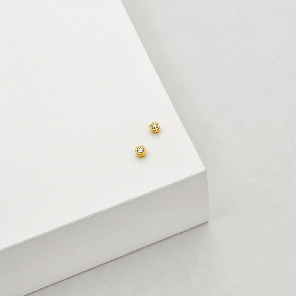 Legacy Diamond Stud Earrings | 9k Gold - Linda Tahija - Coco Blue