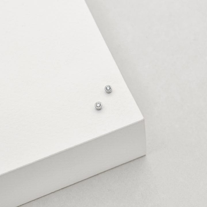 Legacy Diamond Stud Earrings | 9k White Gold - Linda Tahija - Coco Blue