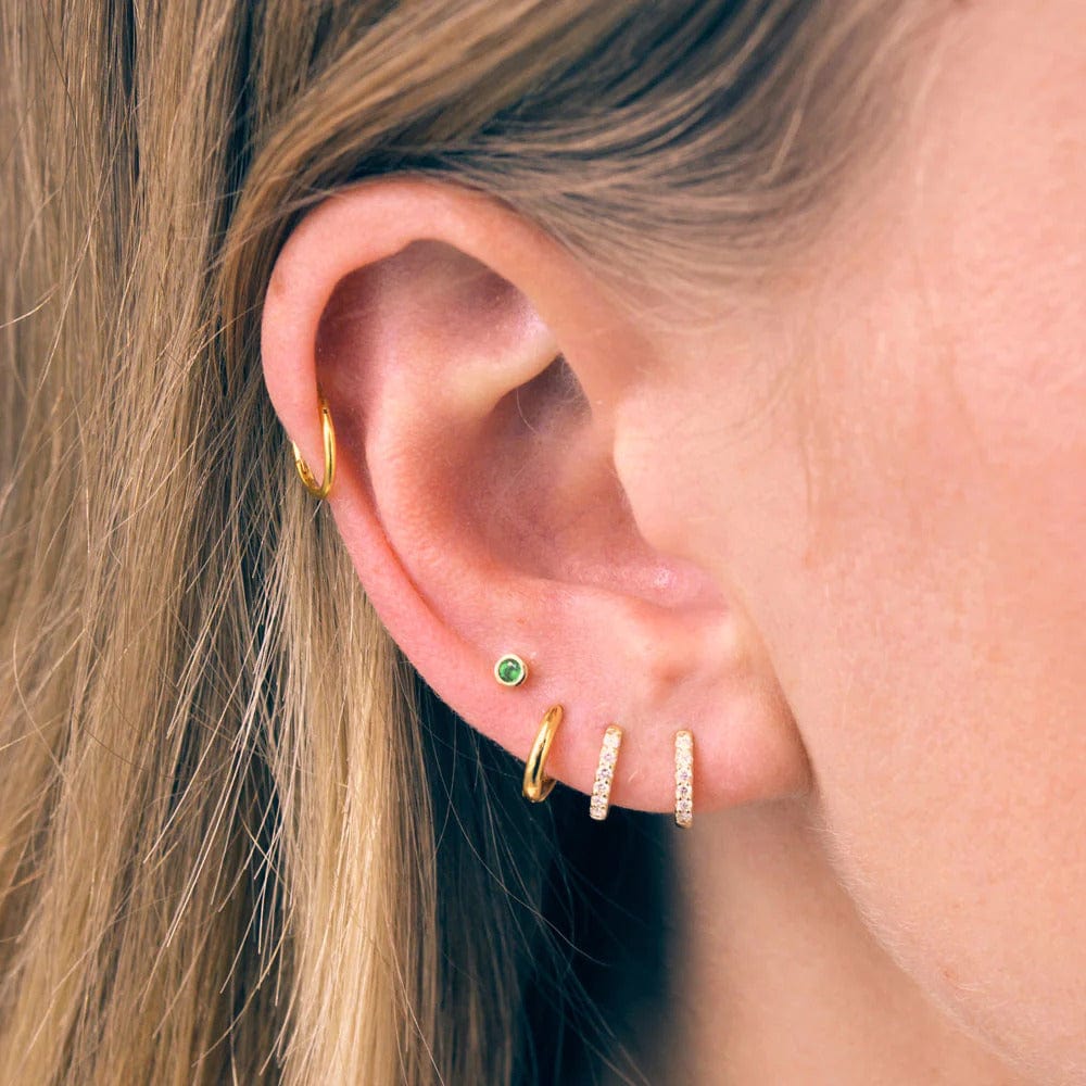 Legacy Emerald Stud Earrings | 9K White Gold - Linda Tahija - Coco Blue