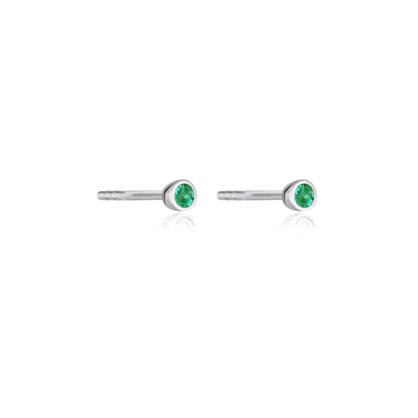 Legacy Emerald Stud Earrings | 9K White Gold - Linda Tahija - Coco Blue