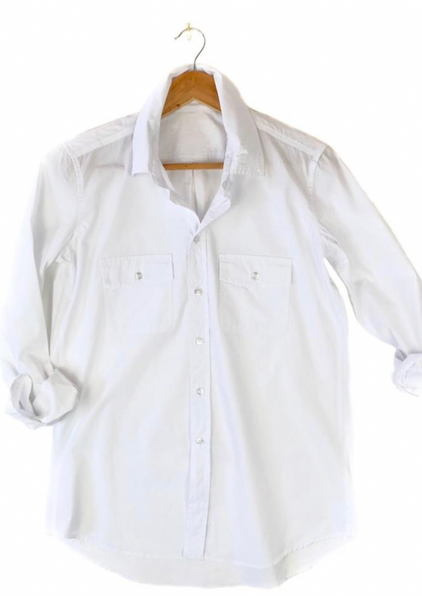 Lennox Safari Shirt | White - Irving & Powell - Coco Blue