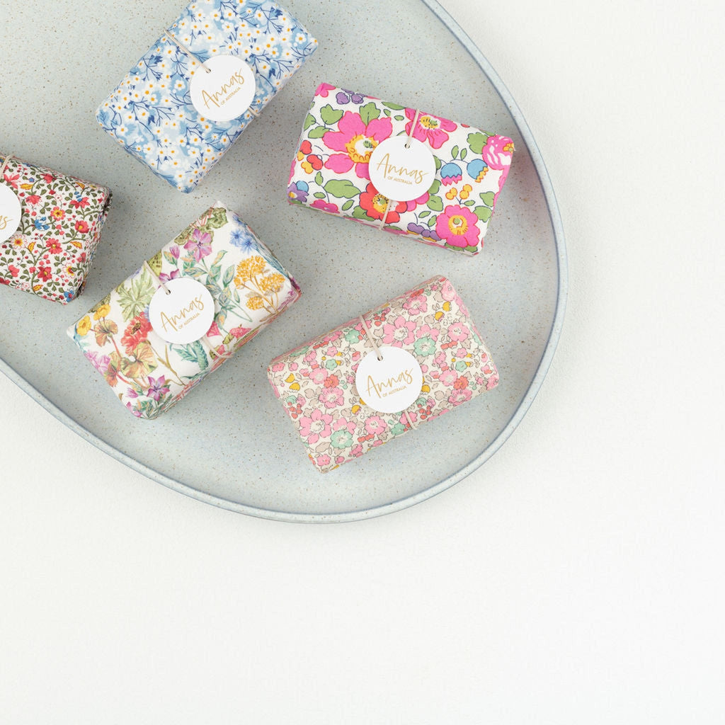 Liberty Fabric Wrapped Soap - Annas of Australia - Coco Blue