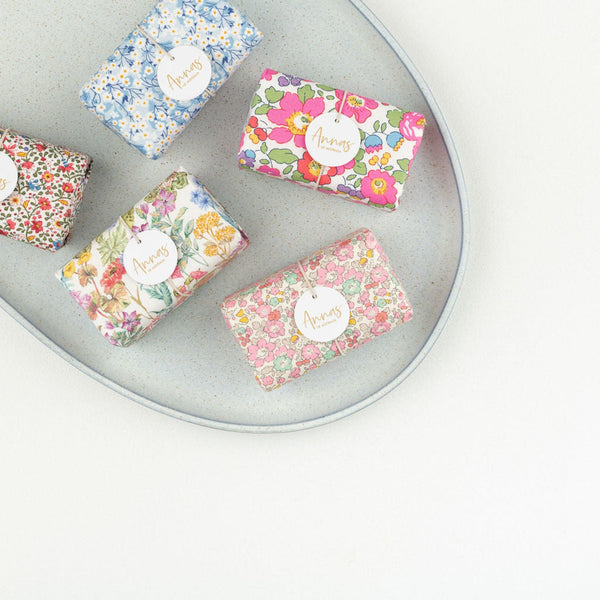 Liberty Fabric Wrapped Soap - Annas of Australia - Coco Blue