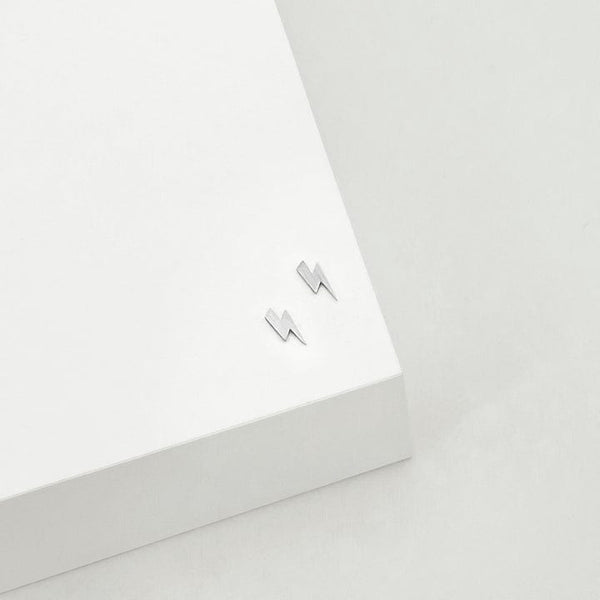 Lightning Bolt Studs | Silver - Linda Tahija - Coco Blue