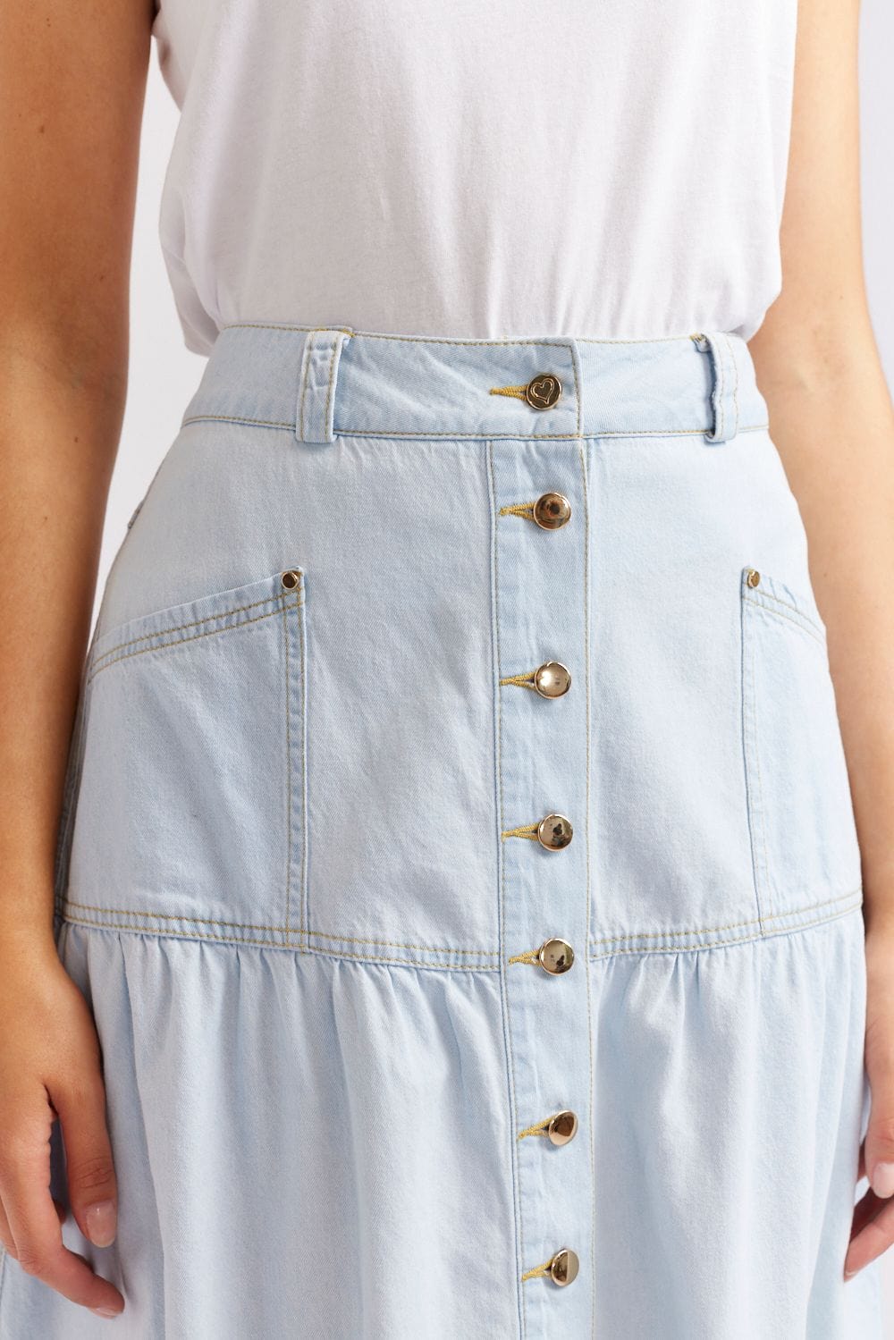 Lotus Skirt | Pale Blue Denim - Alessandra - Coco Blue